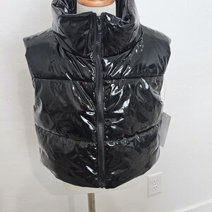 Tractr Glossy Black Puffer Jacket